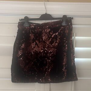 Milly Brown Sequin Mini Skirt